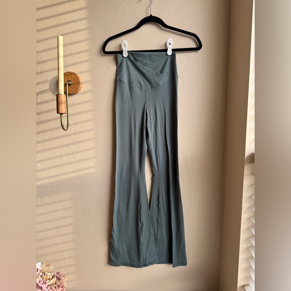 aerie Sage Green High-Waist Flare Leggings